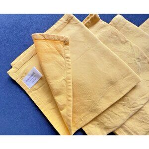 Set 5 SONOMA LIFESTYLE Sunshine Yellow Napkins 100% COTTON Cloth Tabletop Linens